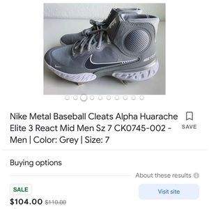 Nike Alpha Huarache Elite 3 Mid
Men's Baseball Cleat NEW